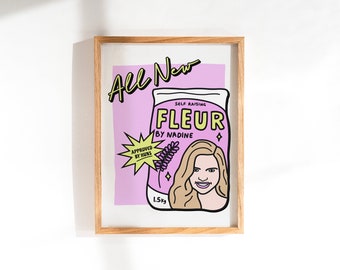 Fleur Art Print | UK Huns | Funny Meme | Flour Fleur Nadine Coyle Wall Art | Choose your size