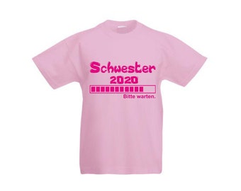 Kinder T-Shirt  Schwester 2020 ,Bruder ,Cousine, Cousin wählbar Gr. 62 - 164