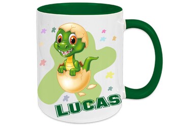 Kinder Tasse mit Namen Dino Dinosaurier Baby