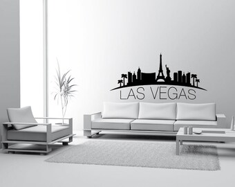 Skyline Las Vegas Wandtattoo  Wandaufkleber Wandsticker Deko