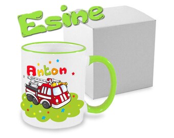 Feuerwehr Tasse mit Namen