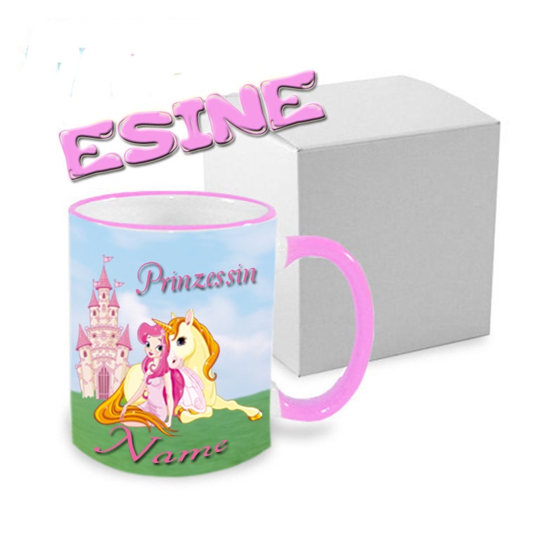 Tasse mit NamenPrinzessin Einhorn Schloß Bild 1