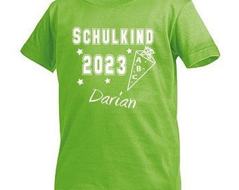 T-Shirt Schulkind 2023 Einschulung + Wunschname