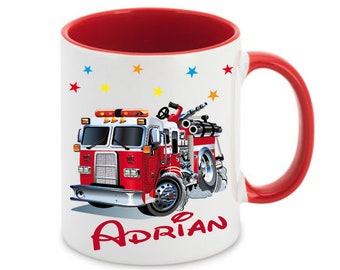 Feuerwehr Tasse mit Namen Becher