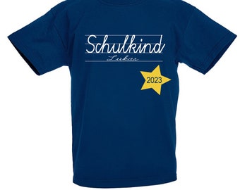 T-Shirt Schulkind 2023 Einschulung + Namen