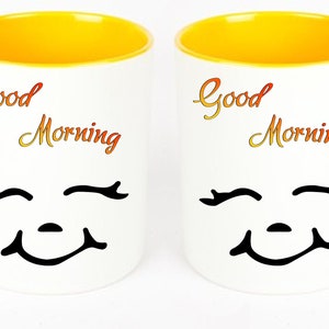 GOOD MORNING mug with funny face 3 to choose from image 3