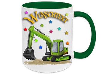 Excavator mug with name construction site