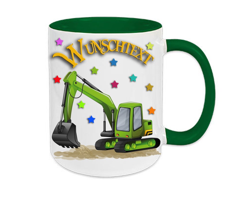 Bagger Tasse mit Namen Baustelle Bild 1