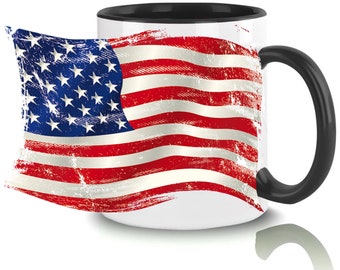 Tasse mit Namen USA Flagge  Becher