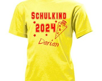 T-Shirt Schulkind 2024 Einschulung + Wunschname