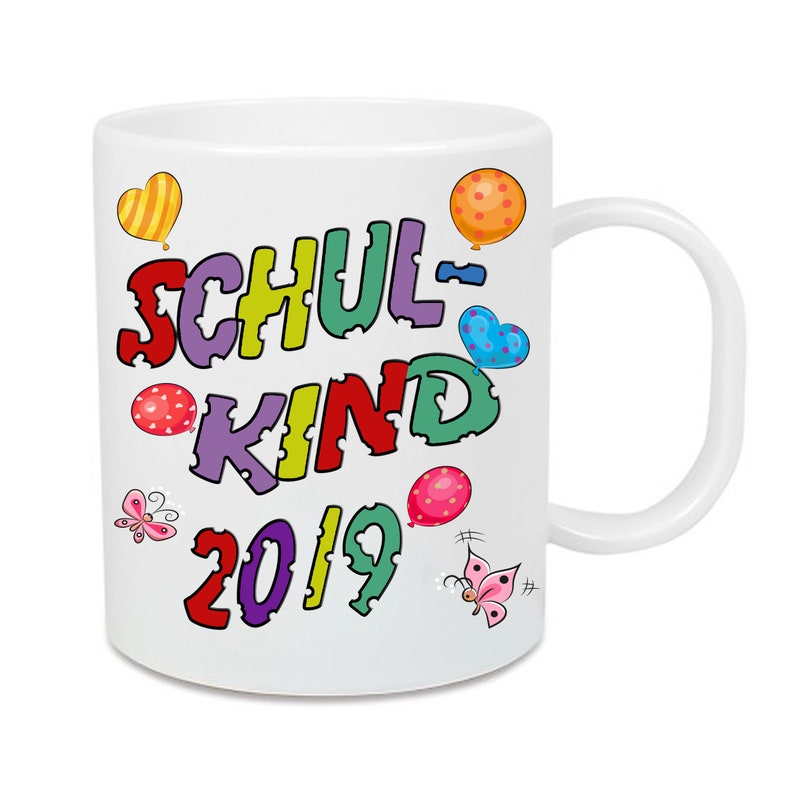 Tasse aus Kunststoff Schulkind 2020 Dino T-Rex Name afbeelding 1