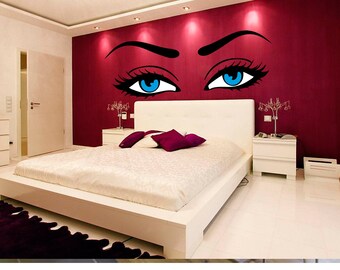 Wall decal decoration eyes - color selectable 30 colors to choose from