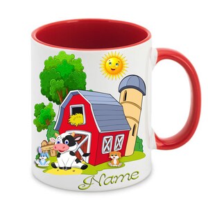 Tasse mit Namen Bauernhof Tiere Bild 1
