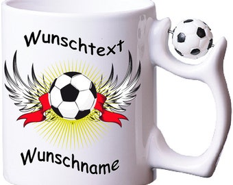 Tasse mit Namen  Fussball Sport mit Wunschtext