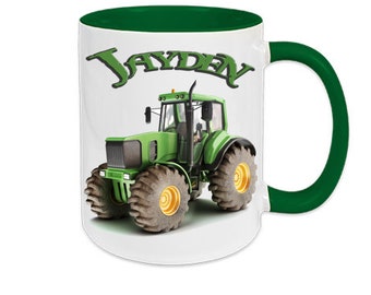 Tasse für Kinder mit Namen Traktor Trekker