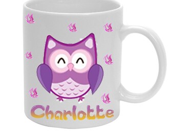 Vaso de plástico Taza Taza Niño Búho OWL con Nombre