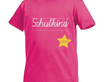 T-shirt school child 2023 school enrollment + name