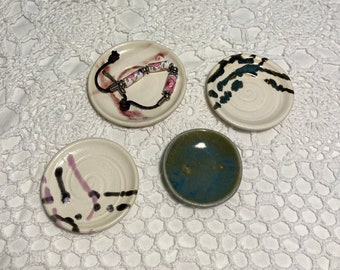 Tiny handmade pottery dishes, ceramic jewelry dish small, tapas side dish, condiment dish stoneware, tiny gift pottery