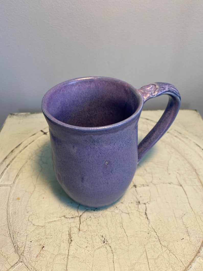 Large purple glazed ceramic mug, handmade pottery coffee mug, pottery cup ceramic, pottery tea mug, ceramic gift pottery image 5