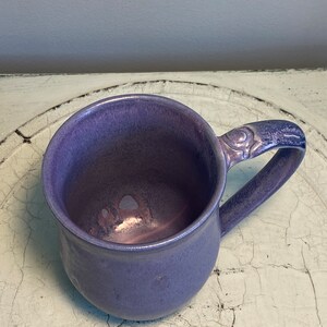 Large purple glazed ceramic mug, handmade pottery coffee mug, pottery cup ceramic, pottery tea mug, ceramic gift pottery image 3