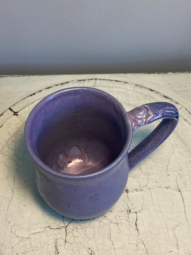 Large purple glazed ceramic mug, handmade pottery coffee mug, pottery cup ceramic, pottery tea mug, ceramic gift pottery image 3