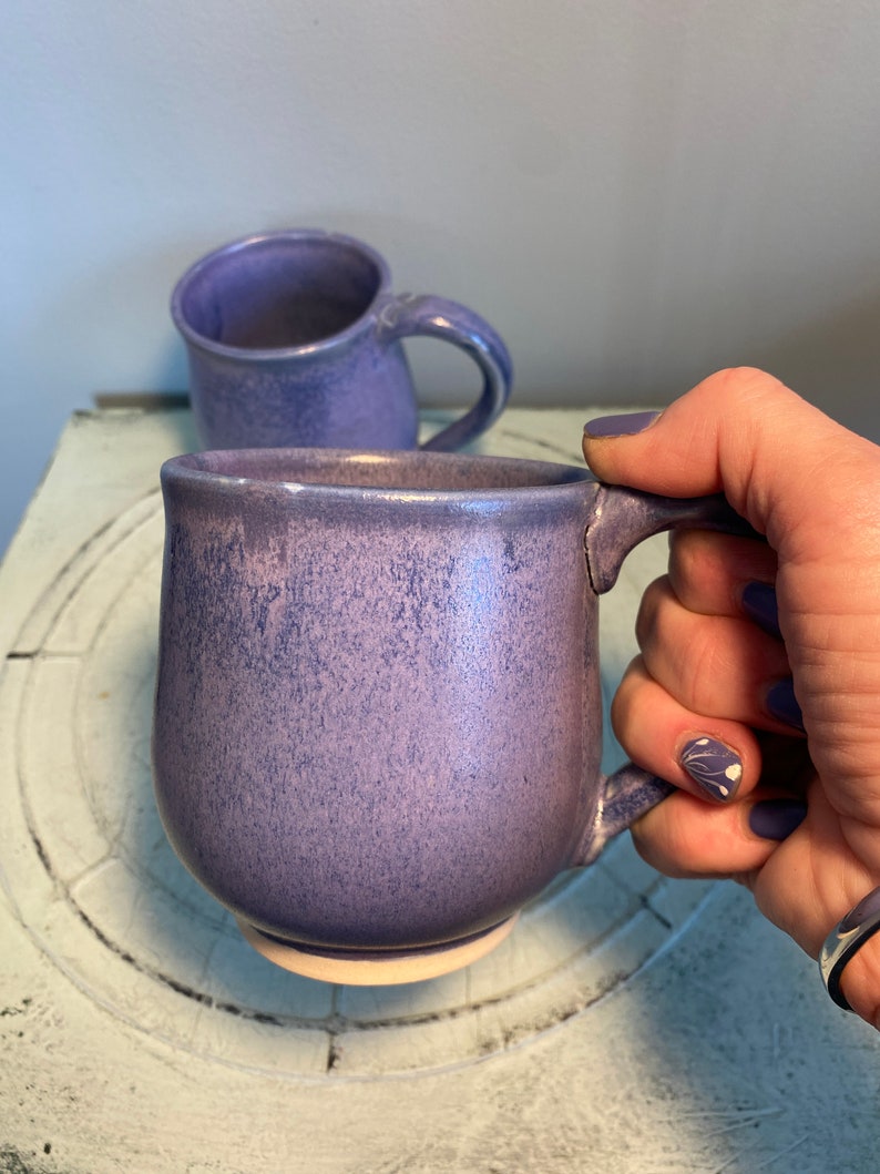 Large purple glazed ceramic mug, handmade pottery coffee mug, pottery cup ceramic, pottery tea mug, ceramic gift pottery image 7