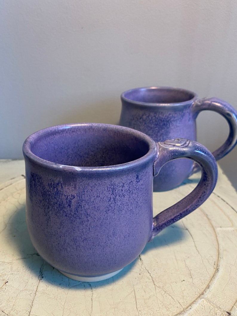 Large purple glazed ceramic mug, handmade pottery coffee mug, pottery cup ceramic, pottery tea mug, ceramic gift pottery image 6