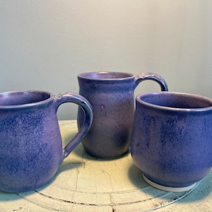 Large purple glazed ceramic mug, handmade pottery coffee mug, pottery cup ceramic, pottery tea mug, ceramic gift pottery image 1