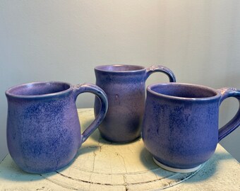 Large purple glazed ceramic mug, handmade pottery coffee mug, pottery cup ceramic, pottery tea mug, ceramic gift pottery