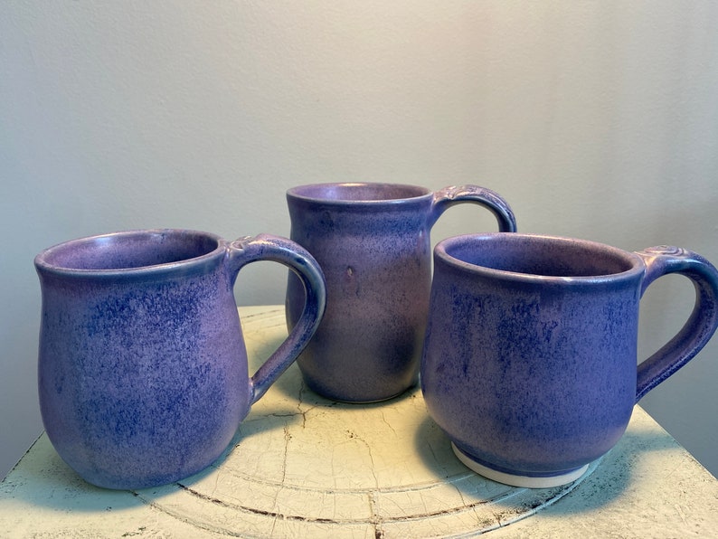 Large purple glazed ceramic mug, handmade pottery coffee mug, pottery cup ceramic, pottery tea mug, ceramic gift pottery image 1