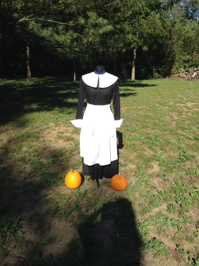 39-40bust,31-32waist Ladies/' sz 14 Pilgrim dress apron Puritan-READY-TO-SHIP collar and cap set Thanksgiving Day Plymouth Plantation