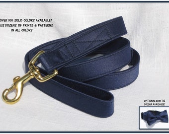 Dog Wedding Leash~Navy Satin Dog Leash~Dog Tuxedo~Dog Wedding Leash~Dog Ring Bearer~Wedding Dog Attire~Dog Wedding~Blue Dog Leash~~