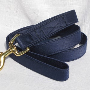 Dog Wedding LeashNavy Satin Dog LeashDog TuxedoDog Wedding LeashDog Ring BearerWedding Dog AttireDog WeddingBlue Dog Leash image 5