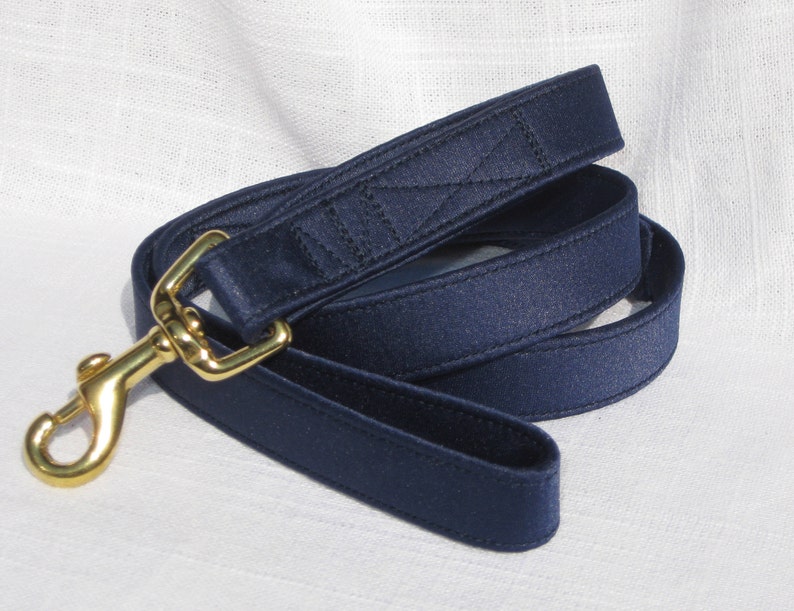 Dog Wedding LeashNavy Satin Dog LeashDog TuxedoDog Wedding LeashDog Ring BearerWedding Dog AttireDog WeddingBlue Dog Leash image 5