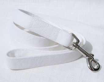 Wedding Dog Leash~White Linen Dog Leash~Dog Ring Bearer~Wedding Dog Attire~Dog Tuxedo~Dog Wedding Leash~Dog Wedding~Formal Dog Attire~