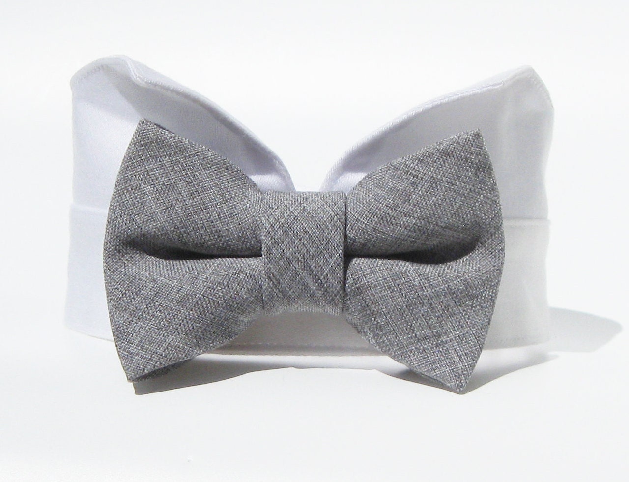 Grey Dog Bow TieDog Wedding AttireDog Tuxedo CollarWedding | Etsy