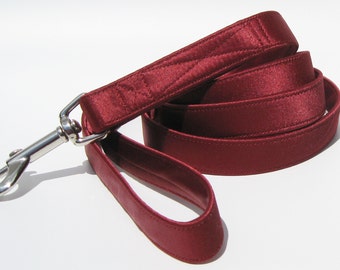 Wedding Dog Leash~Burgundy Satin Dog Leash~Dog Wedding Attire~Dog Ring Bearer~Wedding Dog~Dog Wedding Leash~Dog of Honor~Burgundy Dog Leash~