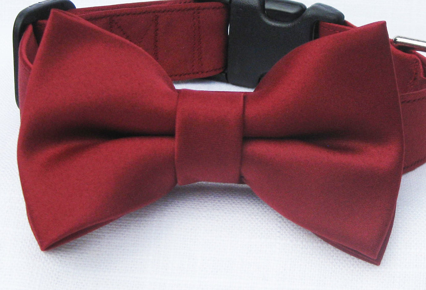 Burgundy Dog Bow TieBurgundy Satin Bow TieWedding Dog | Etsy