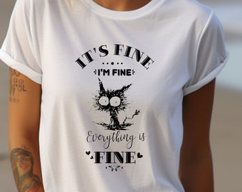 Está bien, estoy bien, todo está bien Camisa, camiseta introvertida, Camisa divertida, Camisa sarcástica / Camiseta de algodón suave de jersey unisex
