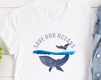Save Our Oceans Tee | Whale Shirt | Unisex Jersey Heavy Cotton Tee