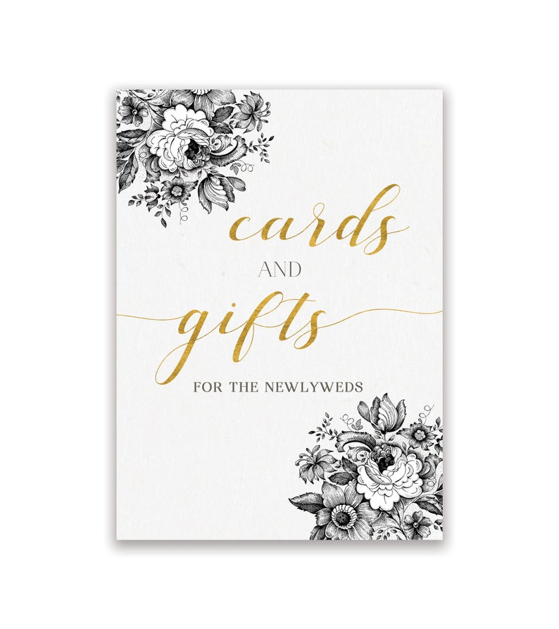 Tabletop Cards & Gifts Sign / Wedding Signage / 5x7 Sign / DIY Etsy