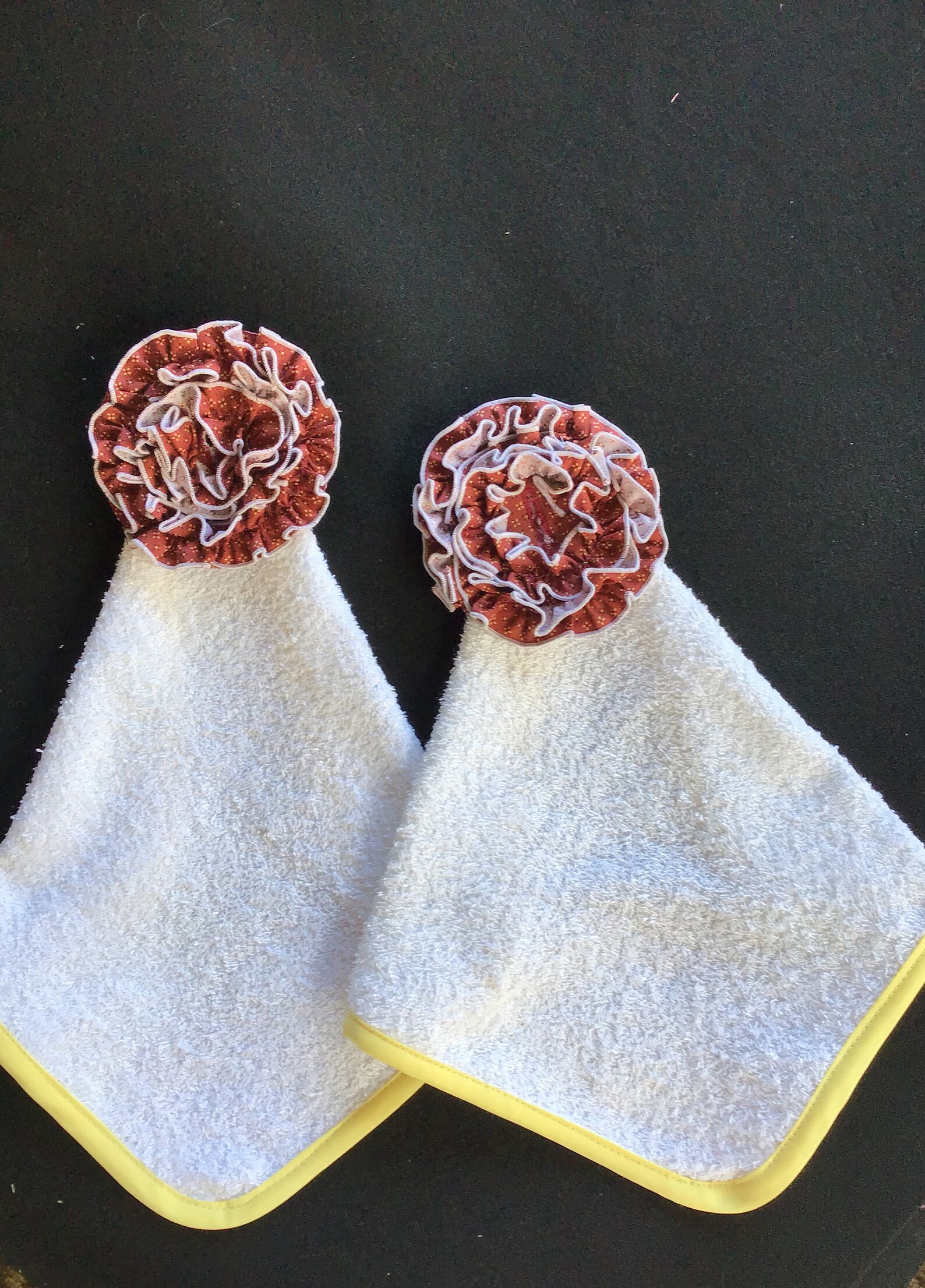 Womens yellow Retro Apron with Detachable hand towels apron Etsy