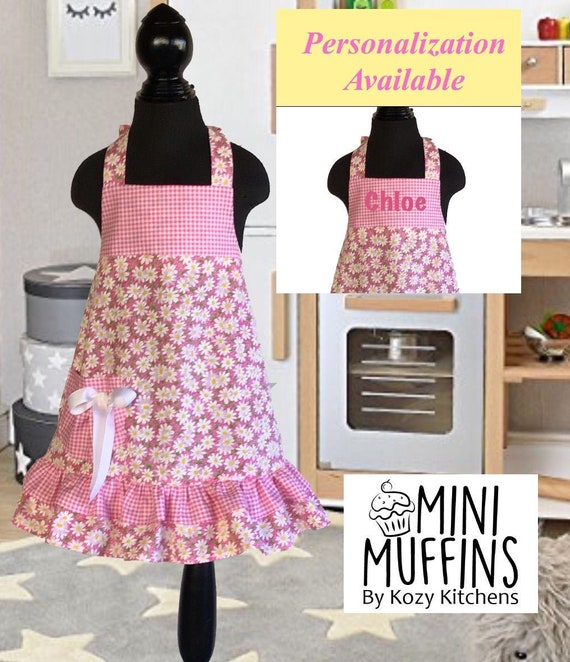 Personalized Apron Little Girls Apron Play Kitchen Apron Etsy