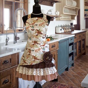 Aprons for women Retro Apron Aprons with Pockets Lace image 1