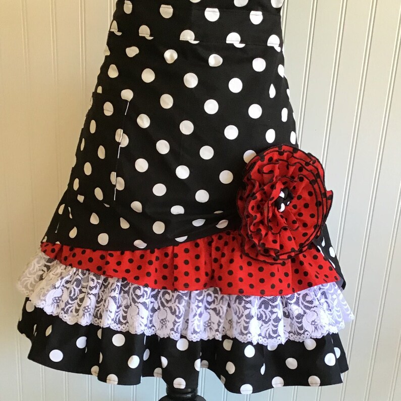 Cute Flirty Apron Flirty Polka Dot Apron Retro Apron Apron Etsy