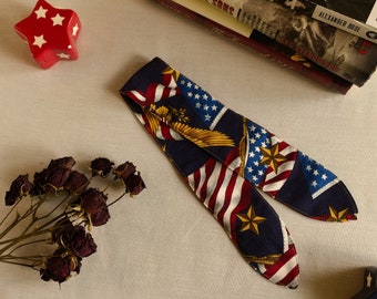Patriotic Cotton Hair Scarf: Americana Pony Tail Tie