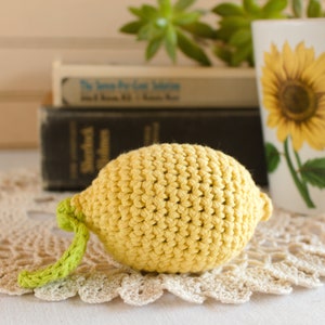 Crocheted Lemon Stress Ball: Cotton Fidget Toy, Anxiety Relief