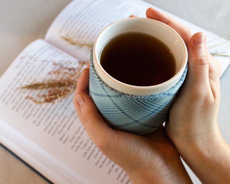 Reusable Fabric Mug Cozy, Mug Warmer, Drink Sleeve, Coffee/Tea Lover Gift image 8