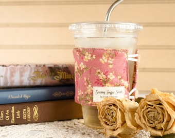 Reusable Fabric Mug Cozy, Mug Warmer Drink Sleeve, Coffee/Tea Lovers Gift