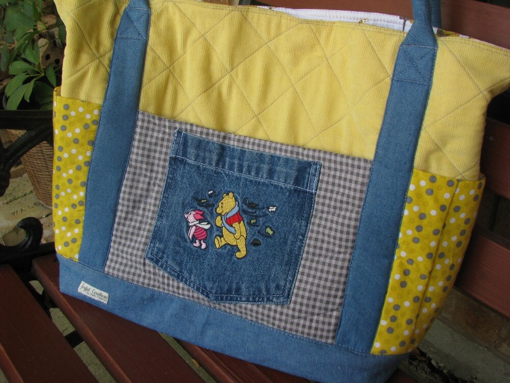 winnie large quilted tote bag